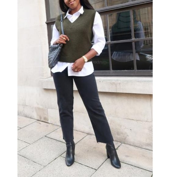 J.Crew Cable Knit Cashmere Merino Wool Angora V-Neck Sweater Vest Preppy School - Picture 8 of 10